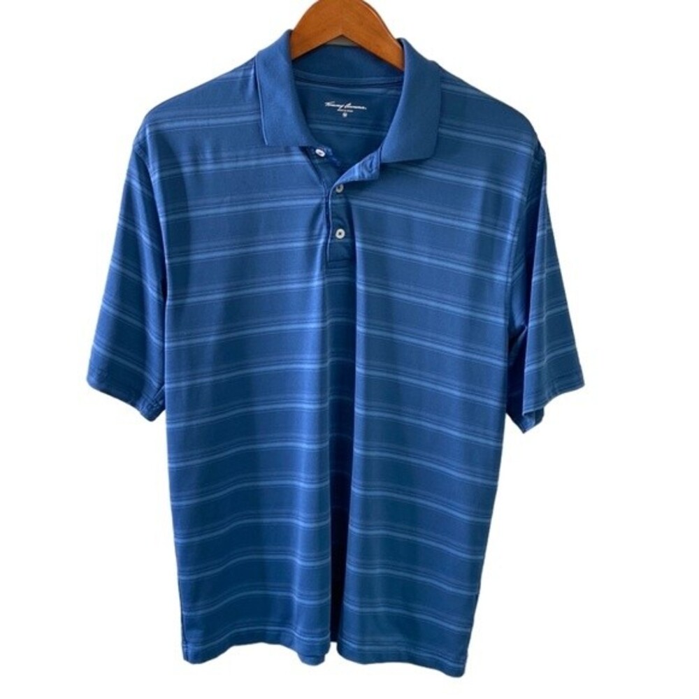 Tommy Armour Thin Striped Short Sleeve Golf Polo Shirt Tennis Athletic Sporty